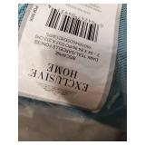 Set of 2 (84"x54") Biscayne Indoor/Outdoor Two Tone Textured Grommet Top Curtain Panels Teal Blue - Exclusive Home