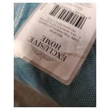 Set of 2 (84"x54") Biscayne Indoor/Outdoor Two Tone Textured Grommet Top Curtain Panels Teal Blue - Exclusive Home