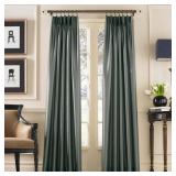 Marquee Faux Silk Pinch Pleat Solid Color Single Curtain Panel