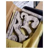 American Art Decor Wooden Corbels Farmhouse Shelf Brackets - Gray