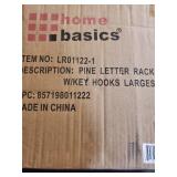 Home Basics Letter Rack With Key Hooks, Pine