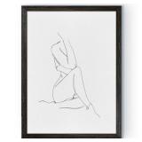 Nude Contour Sketch I-Framed Canvas - Black - 16X22- Retail:$104.49