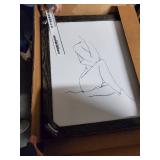 Nude Contour Sketch I-Framed Canvas - Black - 16X22- Retail:$104.49