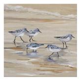 Masterpiece Art Gallery Sandpiper Beach II Amber by Studio Arts Canvas Art - Multi-color