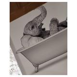 iCanvas "Elephant In Bw Bathtub" by Printable Lisa