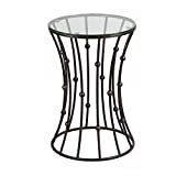 Adeco Accent Postmodernism Drum Shape Black Metal Coffee Table- Retail:$92.68