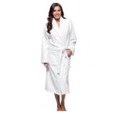 Luxury White Turkish Cotton Towel Terry Shawl Collar Bathrobe for Women and Men