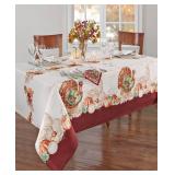 Elrene Holiday Turkey Bordered Fall Tablecloth, 60" x 102"