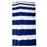 Sealskin Extra Long Shower Curtain 78 x 72 Inch Nautica Stripes Blue and White Fabric