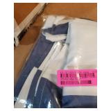 Sealskin Extra Long Shower Curtain 78 x 72 Inch Nautica Stripes Blue and White Fabric