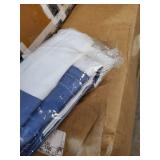 Sealskin Extra Long Shower Curtain 78 x 72 Inch Nautica Stripes Blue and White Fabric