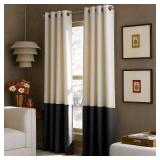 84"x52" Kendall Lined Curtain Panel Cream/Black - Curtainworks