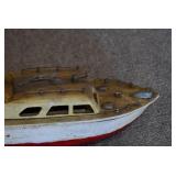VTG Model Toy Motor Boat | Wooden | 14" x 4" x 3.5"
