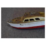 VTG Model Toy Motor Boat | Wooden | 14" x 4" x 3.5"