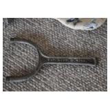 VTG Lot of 3 Metal Destash Lot | Zip-Zip Slingshot Handle, Reading Instrument Co. Lead Weight Maker, and Lead Shot Bag