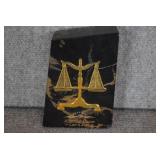 VTG American Center For Law and Justice Scales of Justice Paperweight | Marble | 6" x 4.25" x 2"