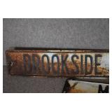 VTG Lot of 3 Black and White Metal Street Signs | Marian, Brookside, Meadow LA | 24" x 6"