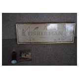 Lot of 3 Cabin Destash Lot | "A Fisherman Is" Embroidery, Coca-Cola Top, and Goose Switchplate | Embroidery 20" x 7.25"