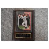 Baseball Card on Wooden Plaque Mark McGwire