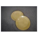 VTG Lot of 2 Jugtown Ceramic Dinner Plates | Jugtown | Yellow | 10.75"