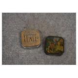 VTG Lot of 2 Tin Registering Dime Banks | Lucky Dime Register and Gnomes Registering Bank | 2.5" x 2.5"