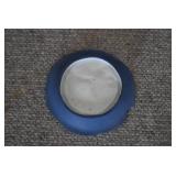 VTG Heubach Native American Indian Jasperware Plate Trinket Dish | Blue and White | 4.25"