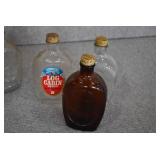 VTG Lot of 6 Bicentennial Glass Syrup Bottles | Log Cabin Buttered Syrup | Brown and Clear | 8.25" x 4.25" x 2.5"