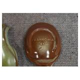 VTG Lot of 2 Ceramic Spoon Rests | Frankoma | Prairie Green and Desert Gold | 6.5" x 3.75"