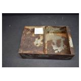 Antique Civil War Metal Cartridge Box Insert | 5" x 3.25" x 1.5"