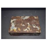 Antique Civil War Metal Cartridge Box Insert | 5" x 3.25" x 1.5"