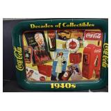 Lot of 4 Coca-Cola Collectables | Bottle Opener, Radio, Plush Toy, and Tray | 17.5" x 12.75"