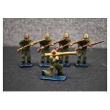 VTG Lot of 5 Lead Toy Soldiers | Hand Poured and Painted | 1.75" tall