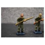 VTG Lot of 5 Lead Toy Soldiers | Hand Poured and Painted | 1.75" tall