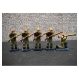 VTG Lot of 5 Lead Toy Soldiers | Hand Poured and Painted | 1.75" tall