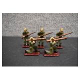 VTG Lot of 5 Lead Toy Soldiers | Hand Poured and Painted | 1.75"tall