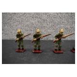VTG Lot of 5 Lead Toy Soldiers | Hand Poured and Painted | 1.75"tall