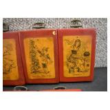 VTG Lot of 9 Decoupage Fairytale Character Wall Hangers | Hand Made | 4" x 2.5"