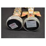 Pair Totem Pole Candlesticks | Resin | 7.5" and 6.25"