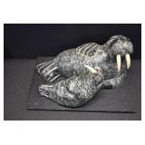 VTG Soapstone Walruses Figure | 7" x 4.5"