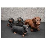 Lot of 4 Dachshund Figurines | Resin