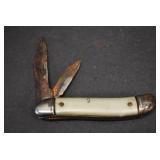 VTG Two Blade Pocket Knife | White Handle | Closed 3.25"