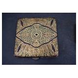 VTG lot of 2 Compact and Ashtray | Snakeskin and Gold | Compact 2.75" x 2.5" Ashtray 1.5" x 1.5"