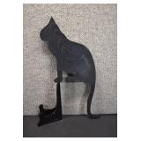 VTG Cat Silhouette Shelf Sitter | Sam Young | Plastic | 16" x 6"