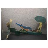 VTG Whirligig Early Bird Pulling Worm | Hand Painted | 22" x 12.5" x 14"