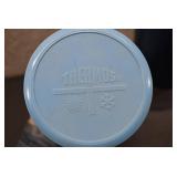 VTG Lot of 2 Blue Thermoses | King-Seeley Thermos co. | 8.5" x 4" and 11.5" x 3.75"