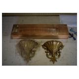 Lot of 3 Shutters and Wall Pockets | Wood Shutters 6"x24" | Wall Pockets 8.5" x 10" x 4"