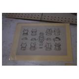 VTG Lot of 6 Paper Toy Cut-Outs | Dolls, Game, Teepee, and House | 14.5" x 11.5"