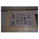 VTG Lot of 6 Paper Toy Cut-Outs | Dolls, Game, Teepee, and House | 14.5" x 11.5"