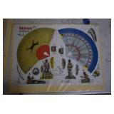 VTG Lot of 6 Paper Toy Cut-Outs | Dolls, Game, Teepee, and House | 14.5" x 11.5"