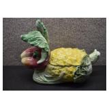 VTG Botanical Collection Majolica Rabbit Tureen | Vietri | 10" x 5.25" x 8"